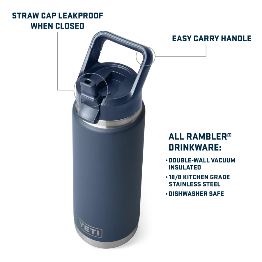 Yeti Rambler - 26 oz Bottle with Straw Cap (769ml) - Image 14